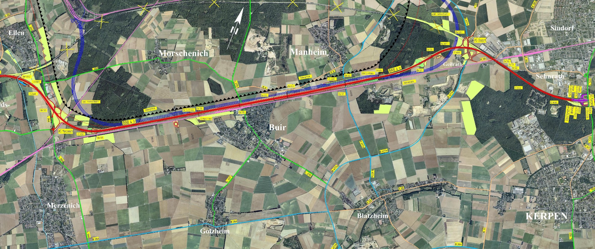 Projektübersicht BAB 4 zwischen Düren und Kerpen